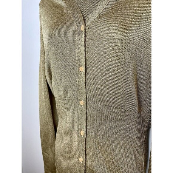 Anne Klein II Vintage Gold Sweater Set Large Metallic - Picture 4 of 10
